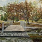 Ponte nel giardino Giardino Botanico Teheran Paesaggio autunnale Natura in città Atmosfera calda