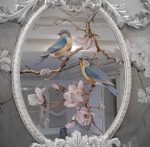 Murali floreali Passeri Natura in casa Decorazione parete Pittura a mano Stile primaverile Fiori colorati Arte murale