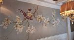 Murali floreali Passeri Natura in casa Decorazione parete Pittura a mano Stile primaverile Fiori colorati Arte murale