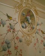 Murali floreali Passeri Natura in casa Decorazione parete Pittura a mano Stile primaverile Fiori colorati Arte murale