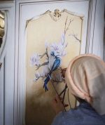 Murali floreali Passeri Natura in casa Decorazione parete Pittura a mano Stile primaverile Fiori colorati Arte murale