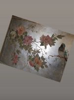 Murali floreali Passeri Natura in casa Decorazione parete Pittura a mano Stile primaverile Fiori colorati Arte murale