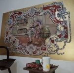 Murali classici Stile antico Decorazione di lusso Affresco Arte tradizionale Pittura su muro Dettagli dorati Interior di lusso