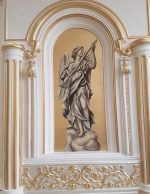 Murali scultorei Effetto statua Arte tridimensionale Trompe l'oeil Marmo dipinto Scultura classica Pittura realistica Decorazione architettonica
