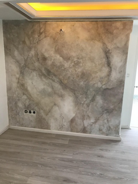 Finto marmo Effetto marmo Decorazione colonne Pittura decorativa Interior design di lusso Vena di marmo Arte murale Finiture pregiate