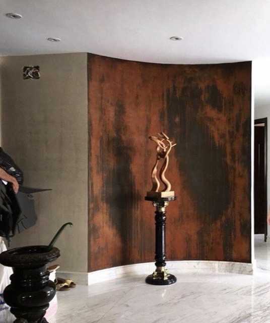 Effetto ruggine Ossidazione Ferro battuto effetto Rame ossidato Stile industriale Pittura materica Patina artistica Luxury industrial decor Effetto metallo